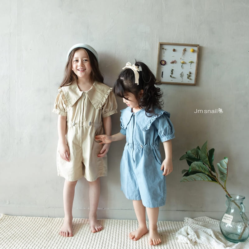Jm Snail - Korean Children Fashion - #designkidswear - Frill Collar Jump Suit - 2