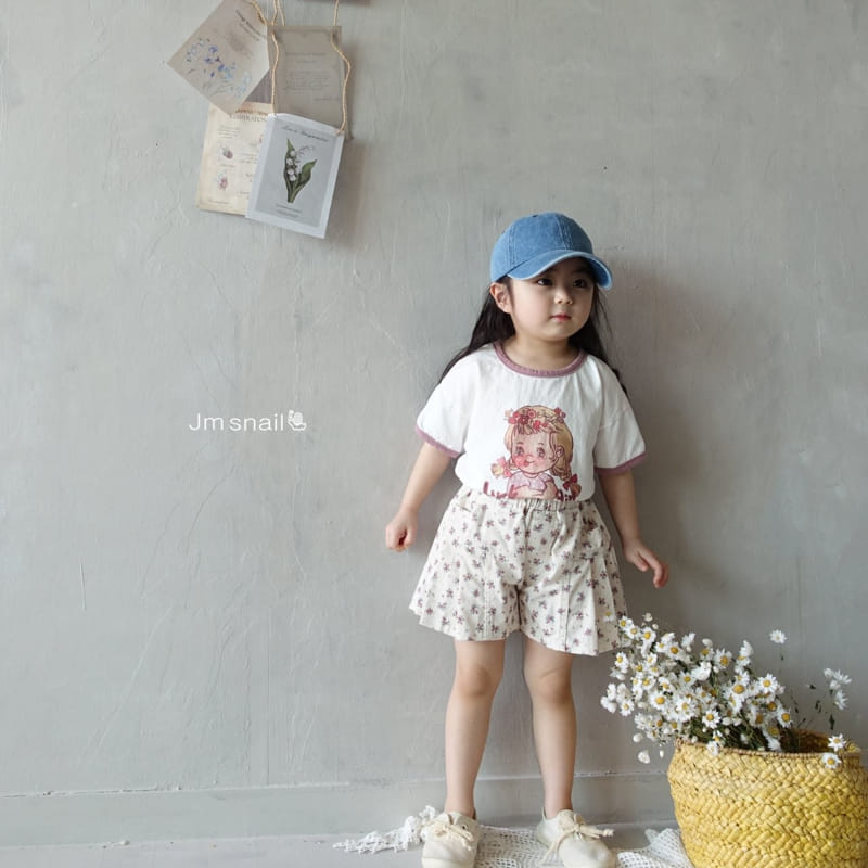 Jm Snail - Korean Children Fashion - #designkidswear - Wrinkle Flower Skirt Shorts