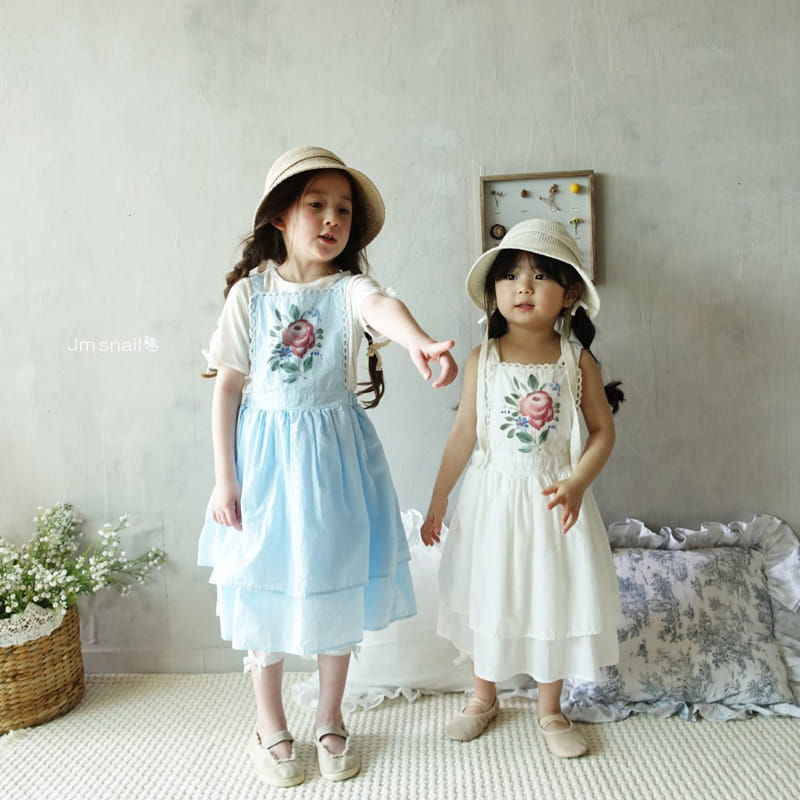 Jm Snail - Korean Children Fashion - #designkidswear - Rose Apron One-Piece - 4