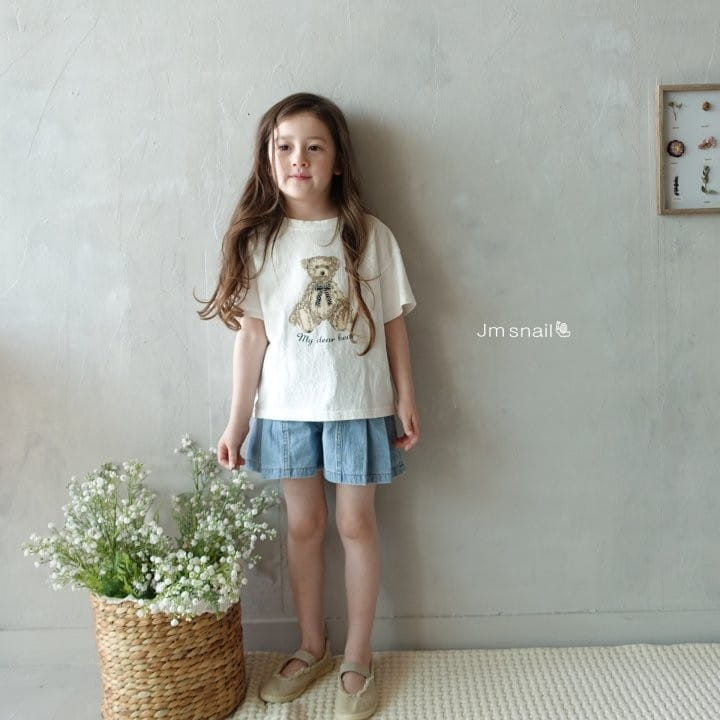 Jm Snail - Korean Children Fashion - #discoveringself - Wrinkle Denim Skirt Shorts