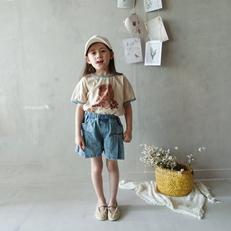 Jm Snail - Korean Children Fashion - #fashionkids - Ribbon Bear Paint Tee - 2