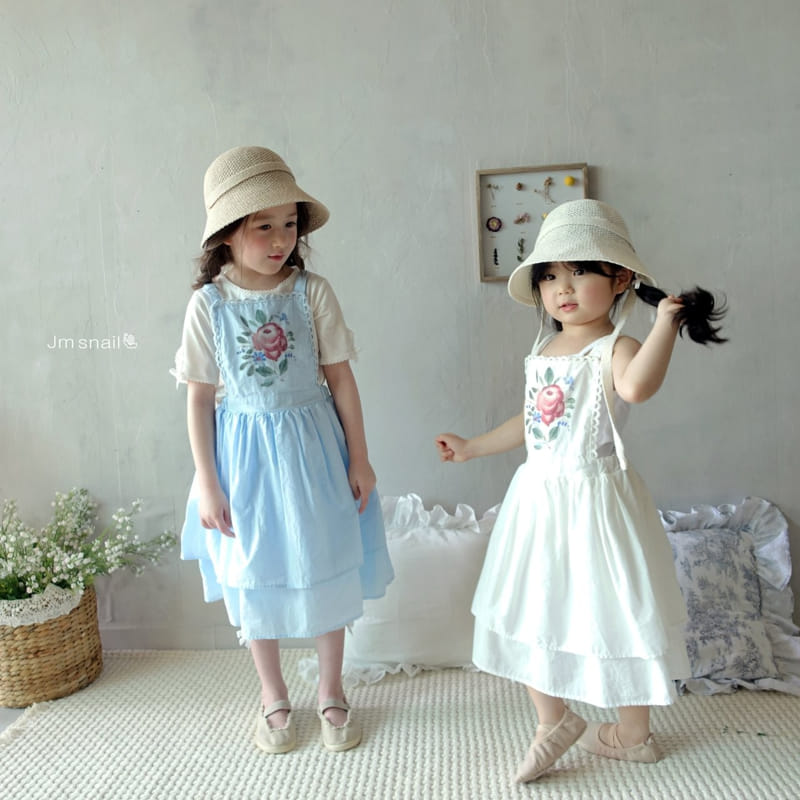 Jm Snail - Korean Children Fashion - #fashionkids - Rose Apron One-Piece - 5