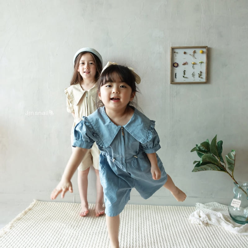 Jm Snail - Korean Children Fashion - #discoveringself - Frill Collar Jump Suit - 4