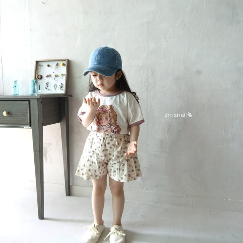 Jm Snail - Korean Children Fashion - #fashionkids - Wrinkle Flower Skirt Shorts - 3