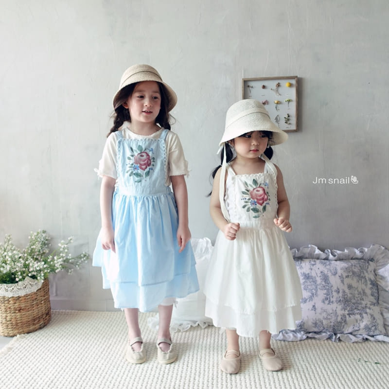 Jm Snail - Korean Children Fashion - #kidsshorts - Rose Apron One-Piece - 6