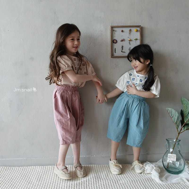 Jm Snail - Korean Children Fashion - #kidsstore - Square Flower Paint Tee