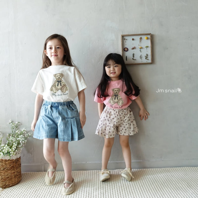 Jm Snail - Korean Children Fashion - #kidzfashiontrend - Ribbon Bear Paint Tee - 5
