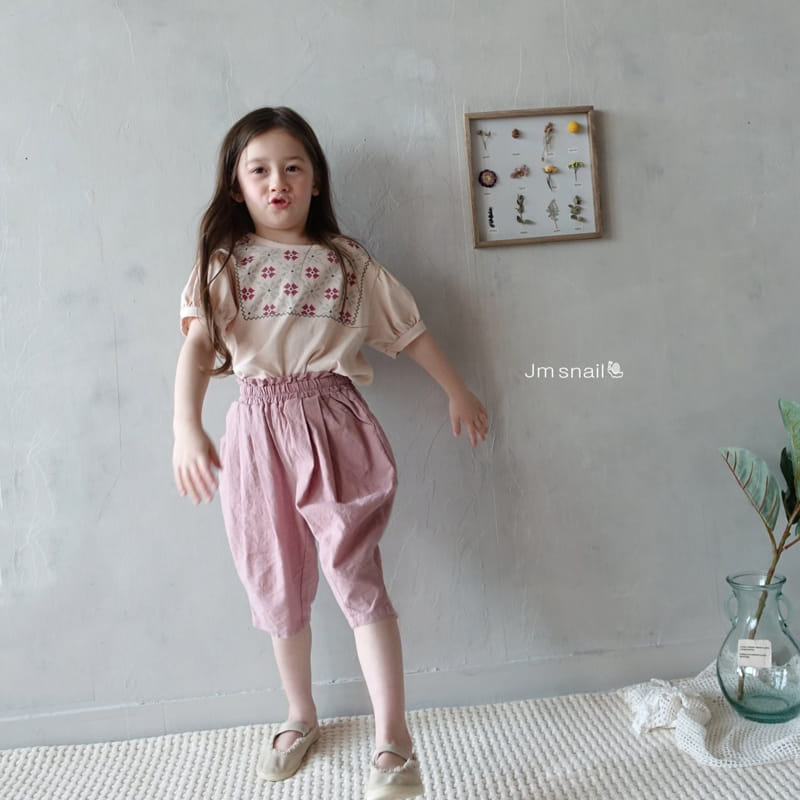 Jm Snail - Korean Children Fashion - #kidzfashiontrend - Square Flower Paint Tee - 2