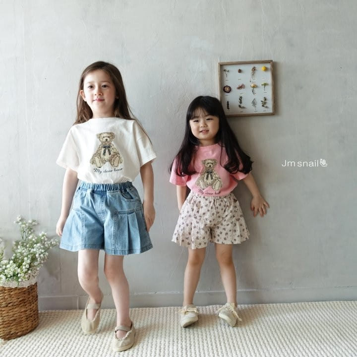 Jm Snail - Korean Children Fashion - #kidzfashiontrend - Wrinkle Denim Skirt Shorts - 5