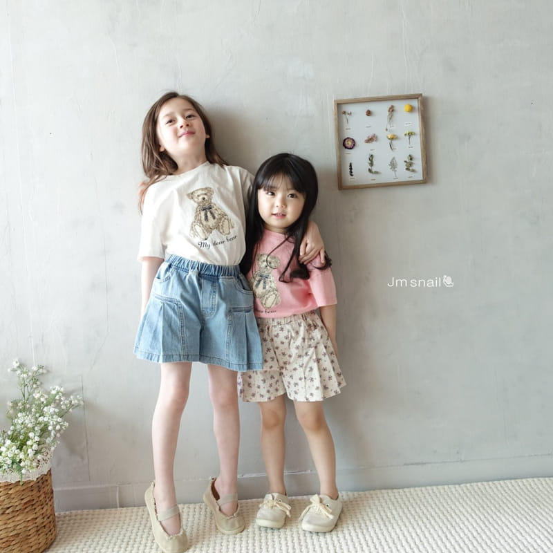 Jm Snail - Korean Children Fashion - #magicofchildhood - Ribbon Bear Paint Tee - 8