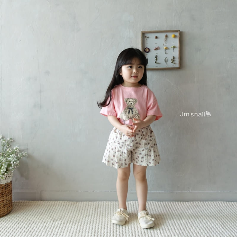 Jm Snail - Korean Children Fashion - #minifashionista - Ribbon Bear Paint Tee - 9