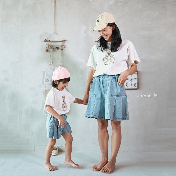 Jm Snail - Korean Children Fashion - #minifashionista - Wrinkle Denim Skirt Shorts - 9