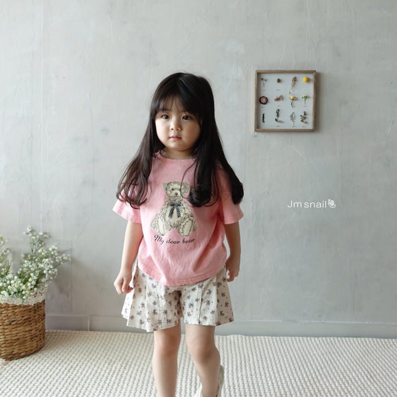 Jm Snail - Korean Children Fashion - #prettylittlegirls - Ribbon Bear Paint Tee - 10