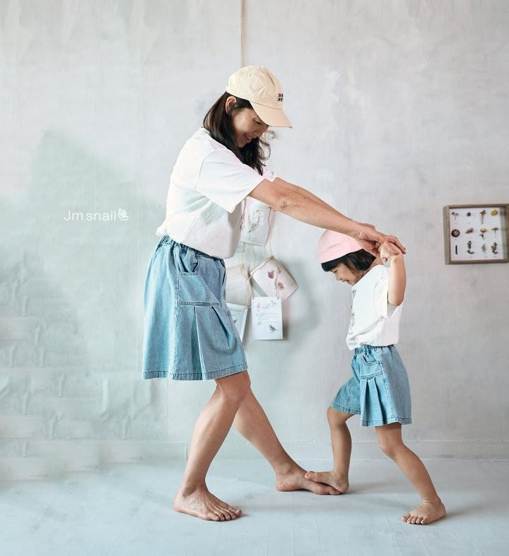 Jm Snail - Korean Children Fashion - #todddlerfashion - Wrinkle Denim Skirt Shorts - 11