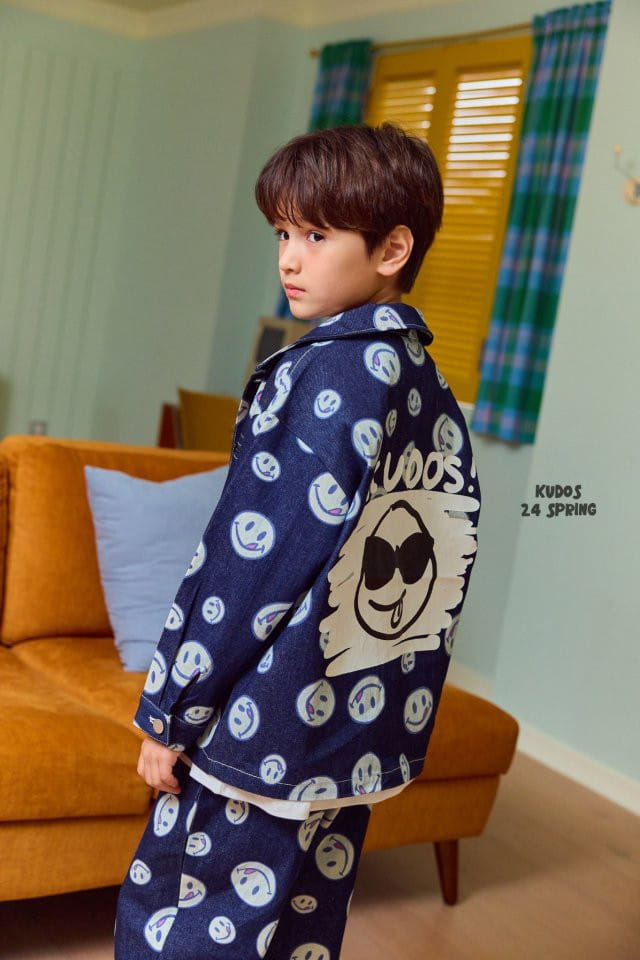 Kudos - Korean Children Fashion - #discoveringself - Smile Denim Jacket - 6