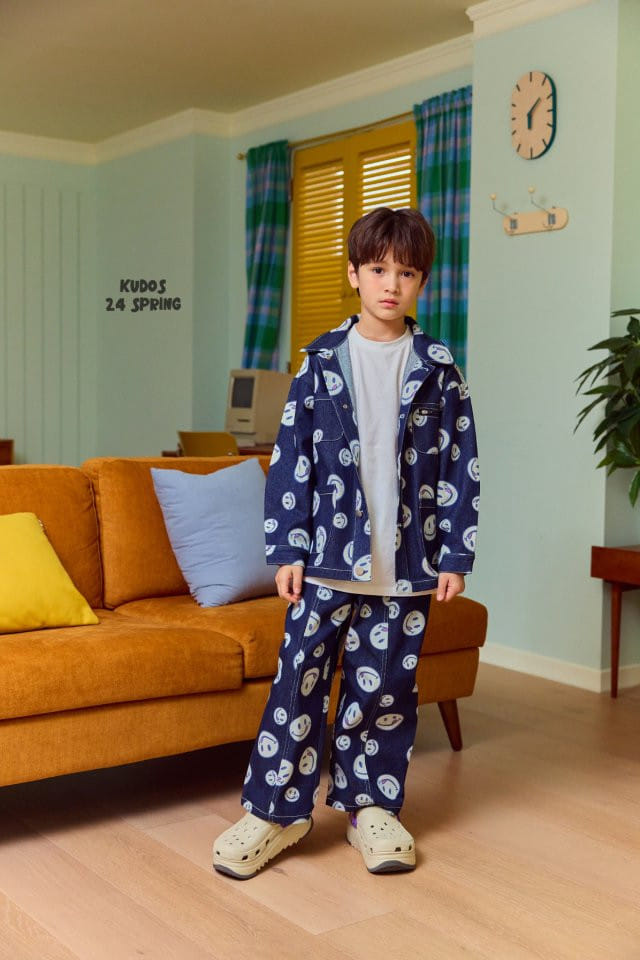 Kudos - Korean Children Fashion - #fashionkids - Smile Denim Jacket - 7