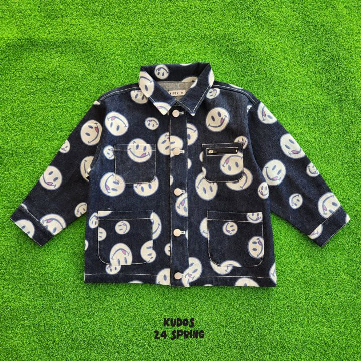 Kudos - Korean Children Fashion - #kidzfashiontrend - Smile Denim Jacket - 10