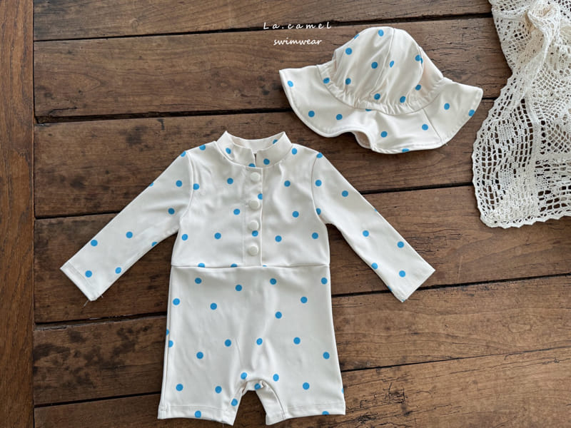 La Camel - Korean Baby Fashion - #babyoutfit - Dot Swim Suit - 3
