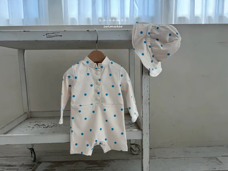 La Camel - Korean Baby Fashion - #babyoutfit - Dot Swim Suit - 4