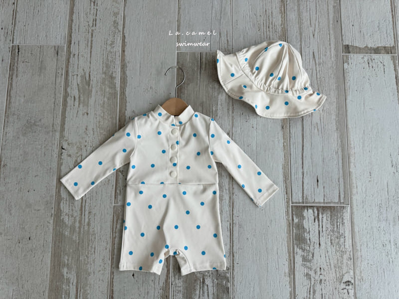 La Camel - Korean Baby Fashion - #babywear - Dot Swim Suit - 5