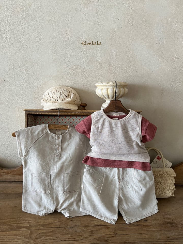 Lala - Korean Baby Fashion - #babyboutique - Linen Denim Body Suit - 4