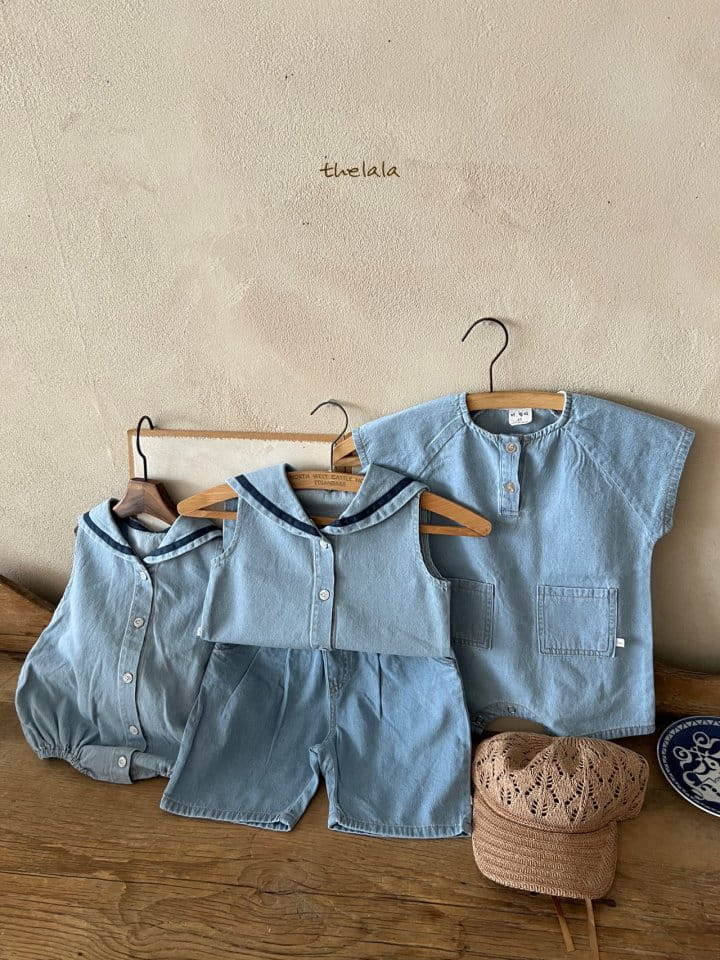 Lala - Korean Baby Fashion - #babyootd - Linen Denim Body Suit - 11