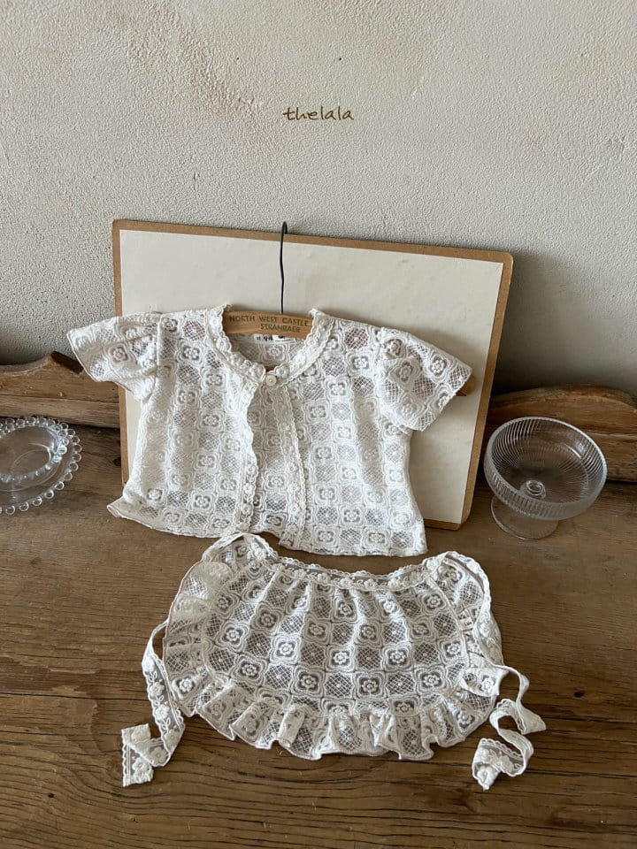 Lala - Korean Baby Fashion - #babyoutfit - Square Flower Apron - 4