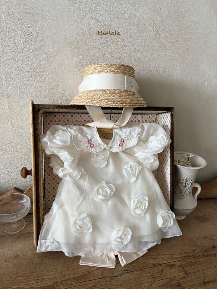 Lala - Korean Baby Fashion - #babyoutfit - Embroidery Flower Cape - 4