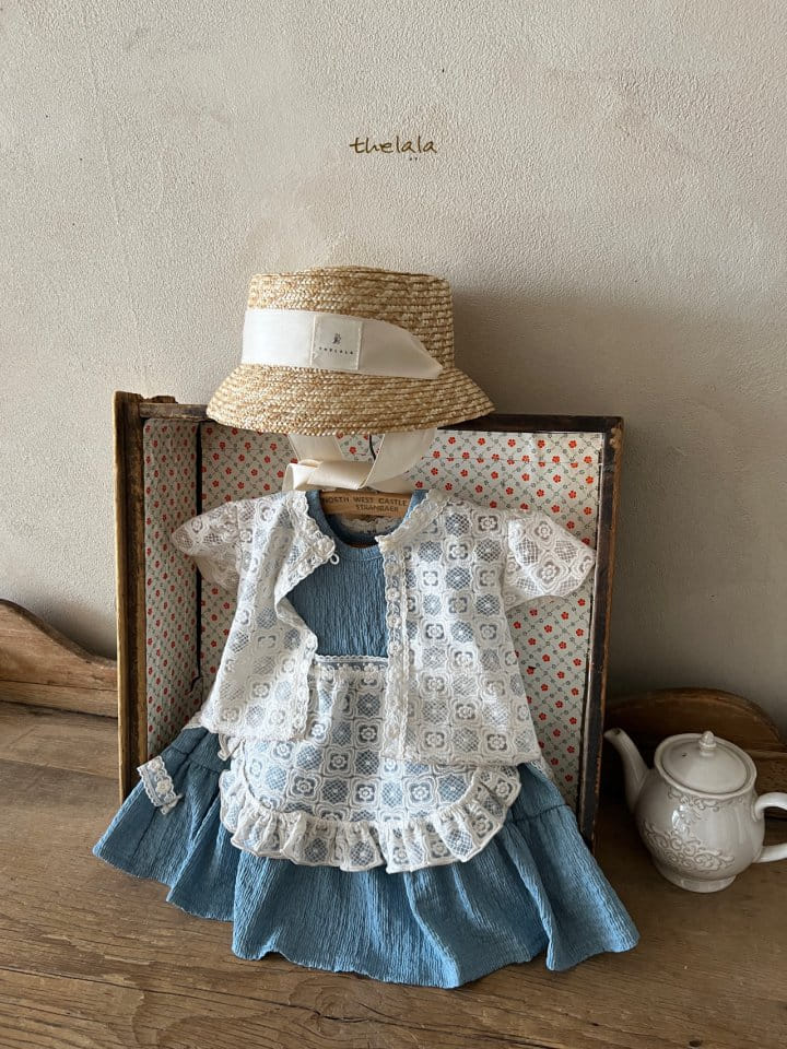 Lala - Korean Baby Fashion - #onlinebabyboutique - Square Flower Apron - 6