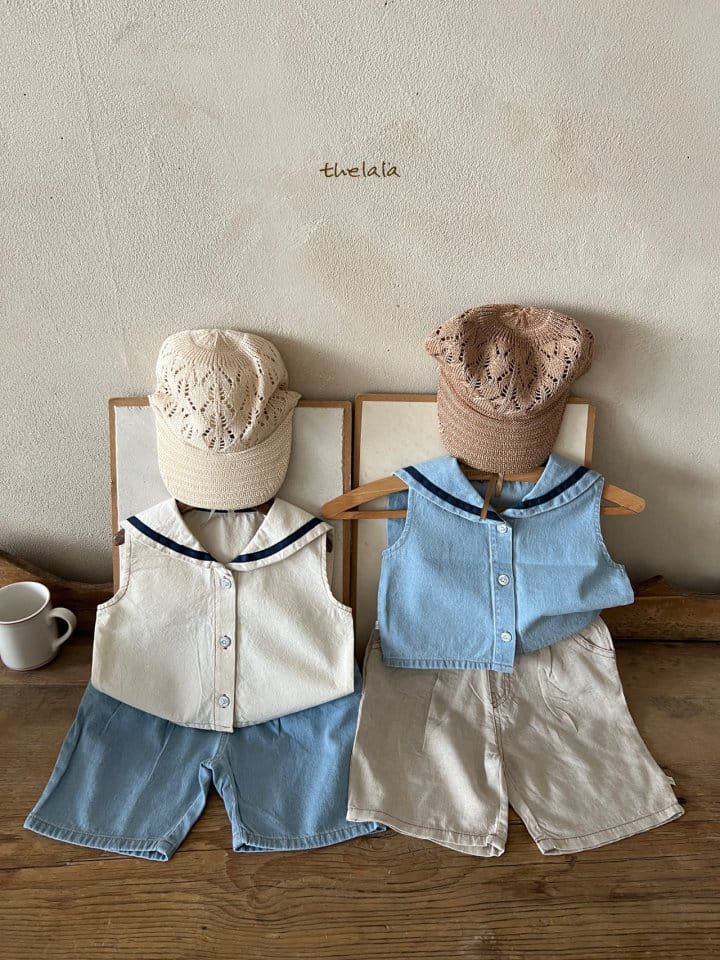 Lala - Korean Children Fashion - #kidsshorts - Linen Denim Cropped Shorts - 7