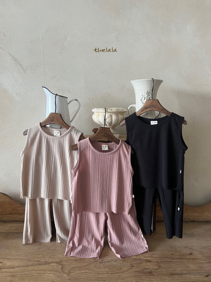 Lala - Korean Children Fashion - #kidzfashiontrend - Pleats Top Bottom Set - 9