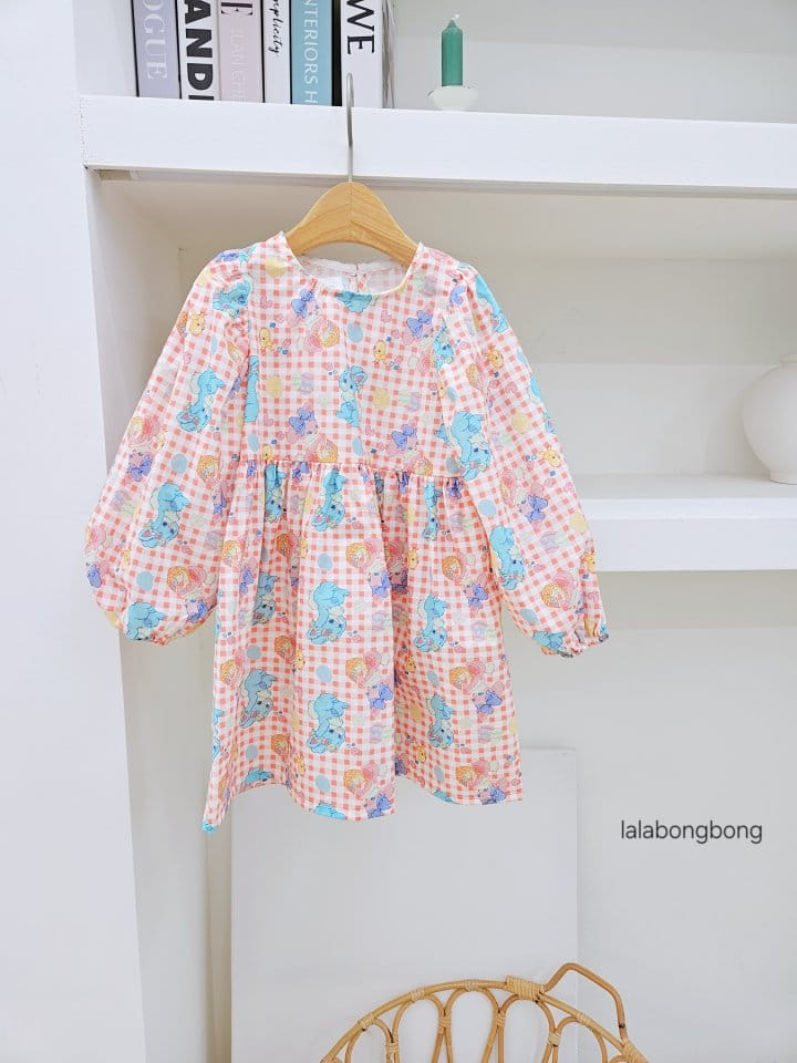Lalabongbong - Korean Children Fashion - #Kfashion4kids - Rabbit Check One-Piece