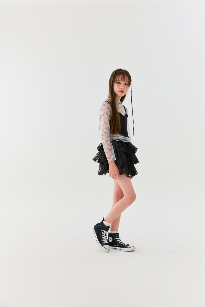 Lilas - Korean Children Fashion - #Kfashion4kids - Ribbon Mesh Tee - 7