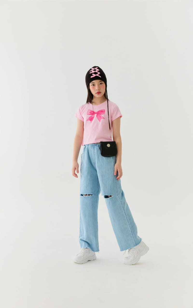 Lilas - Korean Children Fashion - #childofig - Pretty Fit Ribbom Tee - 2