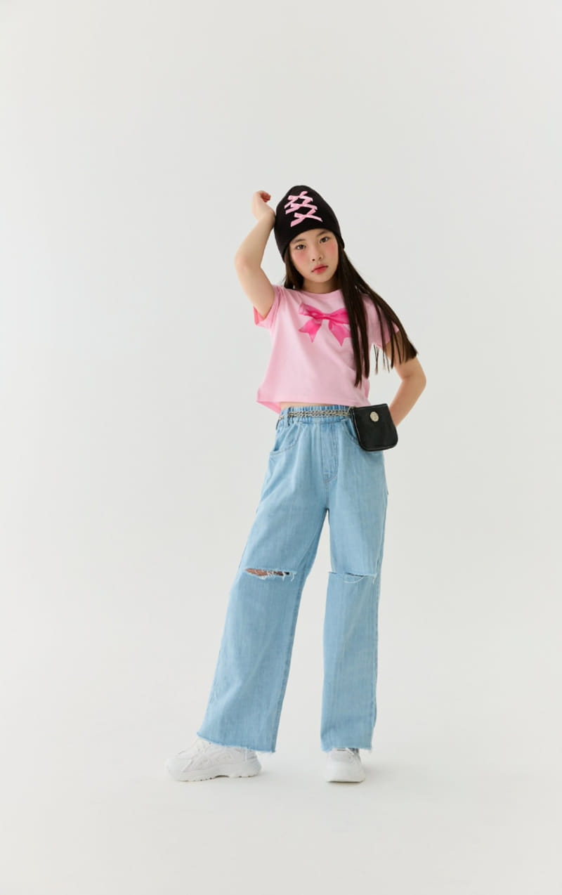 Lilas - Korean Children Fashion - #childrensboutique - Pretty Fit Ribbom Tee - 3