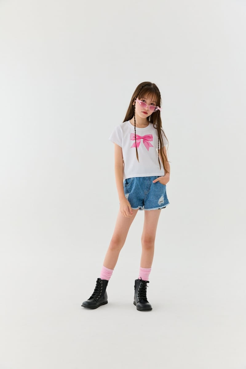 Lilas - Korean Children Fashion - #childrensboutique - Pretty Fit Ribbom Tee - 4