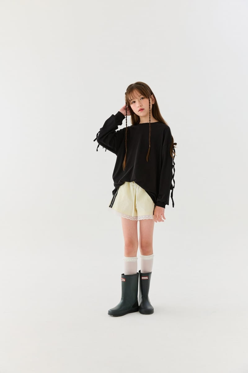 Lilas - Korean Children Fashion - #designkidswear - Reach Ribbon Loose Tee - 2