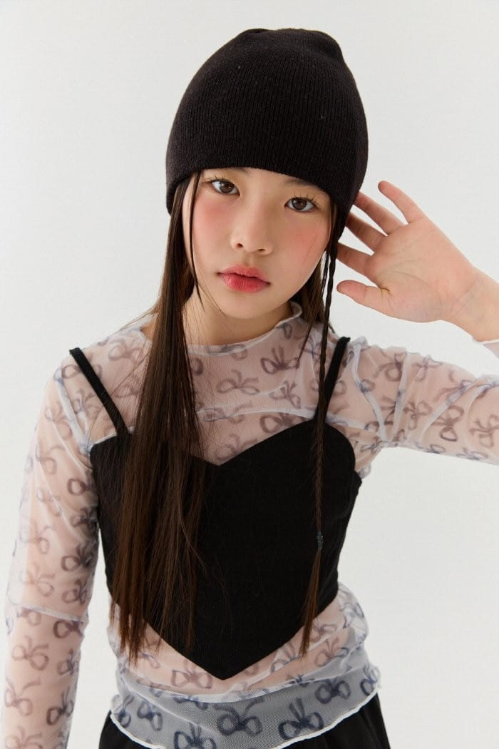 Lilas - Korean Children Fashion - #designkidswear - Ribbon Mesh Tee