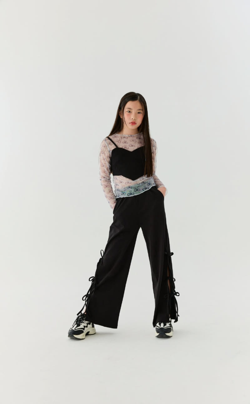 Lilas - Korean Children Fashion - #discoveringself - Ribbon Mesh Tee - 2