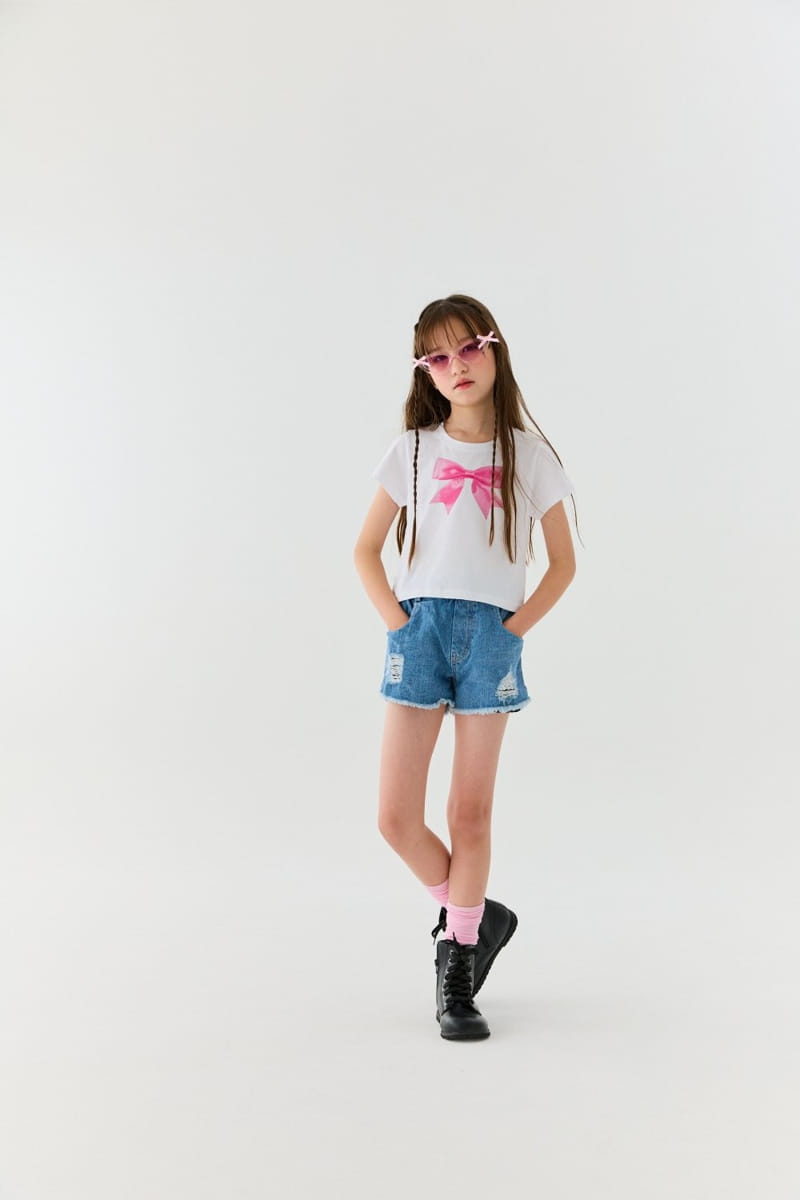 Lilas - Korean Children Fashion - #fashionkids - Pretty Fit Ribbom Tee - 6