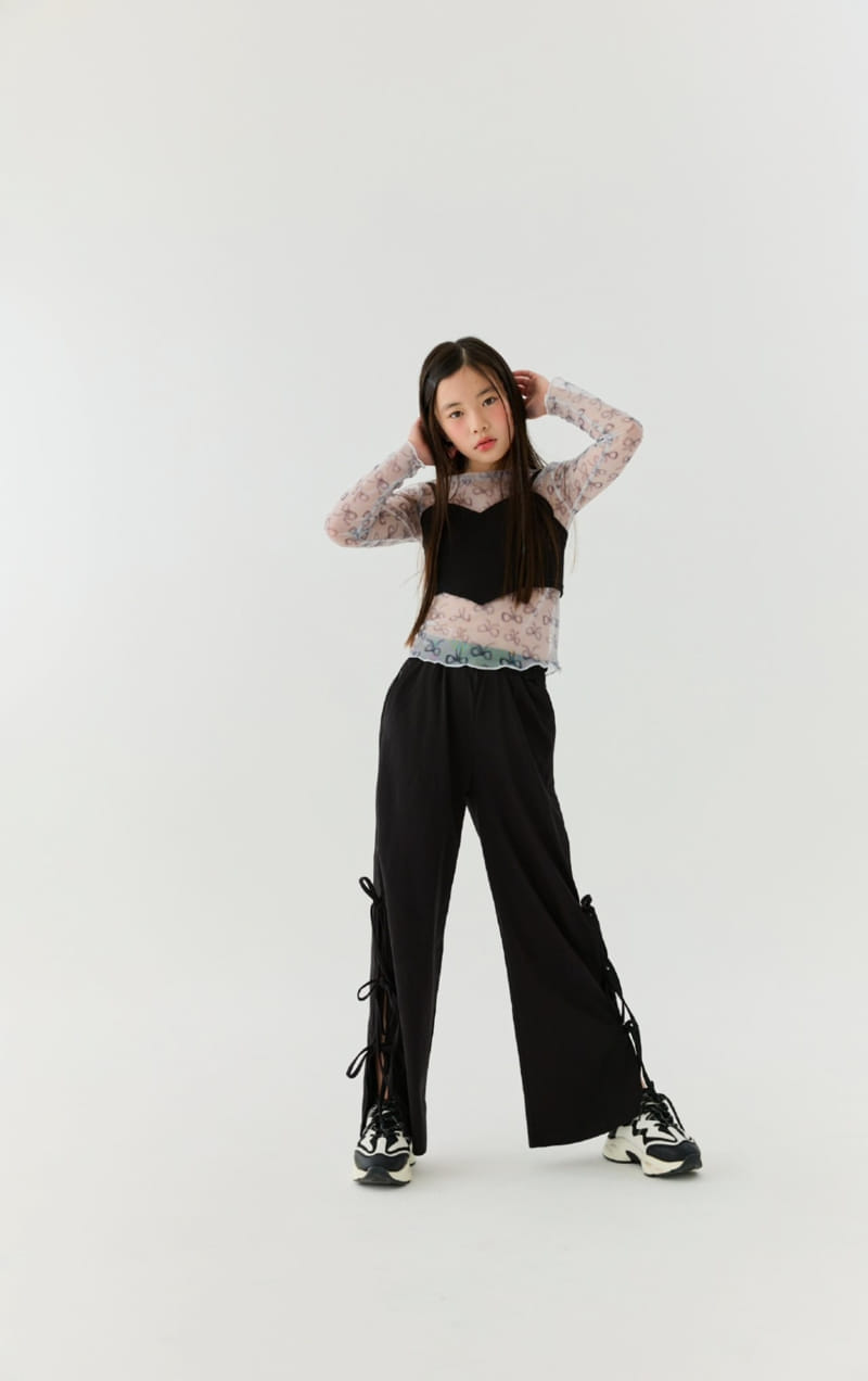 Lilas - Korean Children Fashion - #fashionkids - Ribbon Mesh Tee - 3