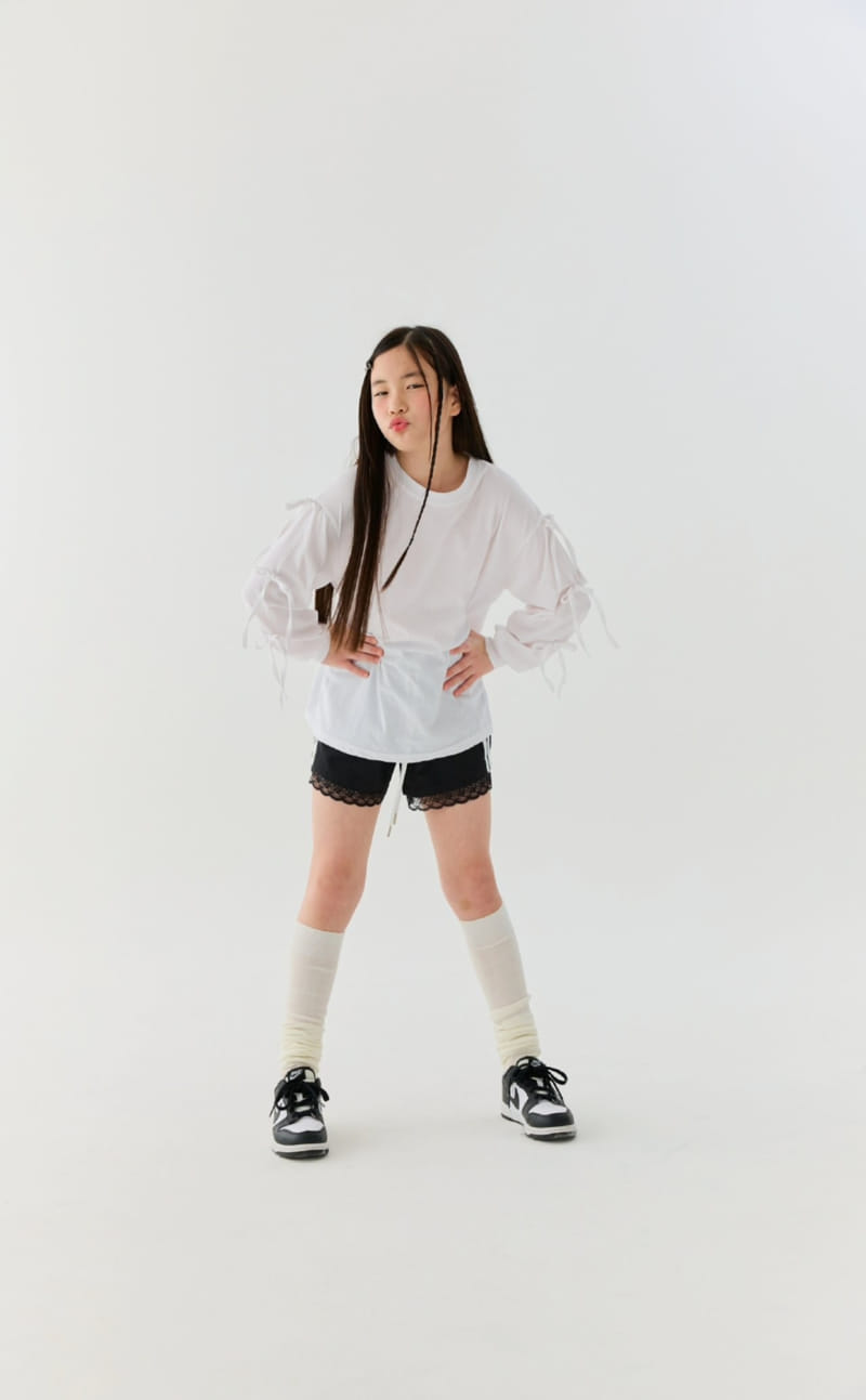 Lilas - Korean Children Fashion - #kidsshorts - Reach Ribbon Loose Tee - 5