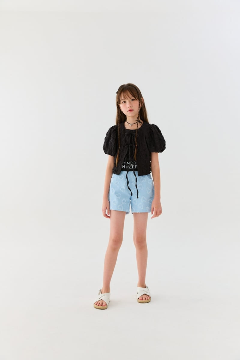 Lilas - Korean Children Fashion - #kidzfashiontrend - Heart Denim Short Pants - 2