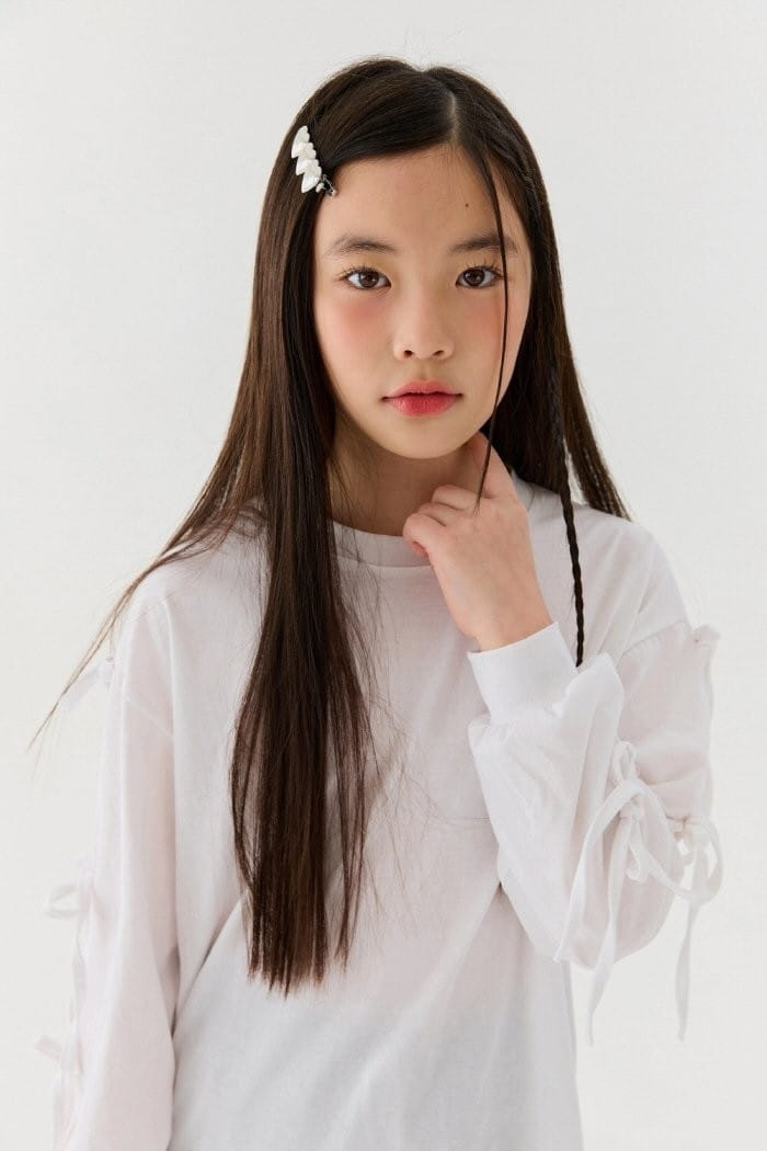 Lilas - Korean Children Fashion - #kidzfashiontrend - Reach Ribbon Loose Tee - 7