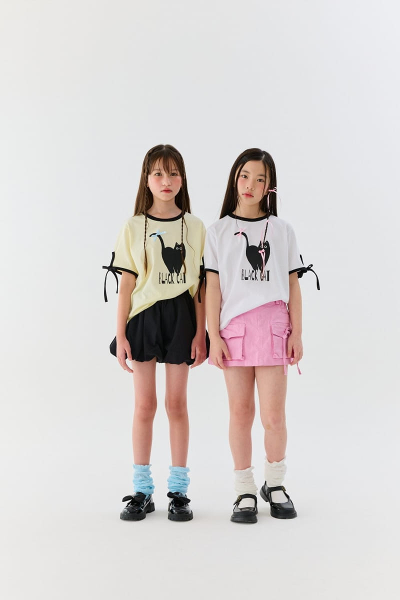 Lilas - Korean Children Fashion - #littlefashionista - Lala Sleeve Ribbon Tee - 5