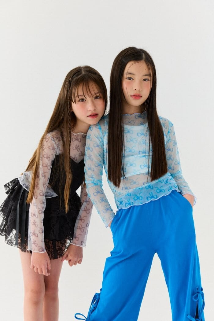 Lilas - Korean Children Fashion - #magicofchildhood - Ribbon Mesh Tee - 9
