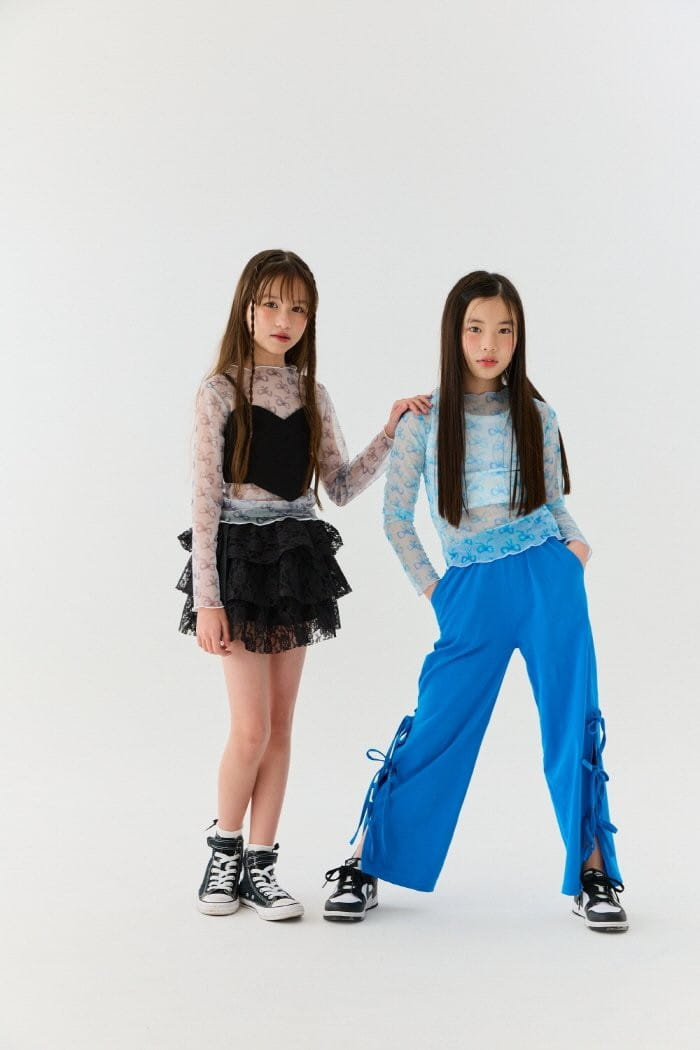 Lilas - Korean Children Fashion - #prettylittlegirls - Ribbon Mesh Tee - 11
