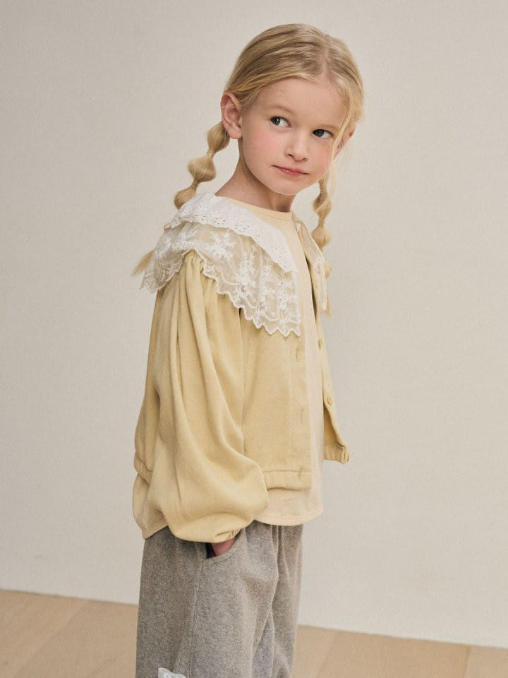 Lolobole - Korean Children Fashion - #stylishchildhood - Lace Terry Cardigan - 4