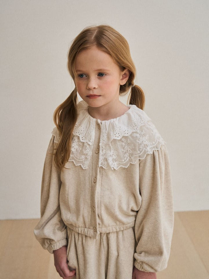 Lolobole - Korean Children Fashion - #fashionkids - Lace Terry Cardigan - 8