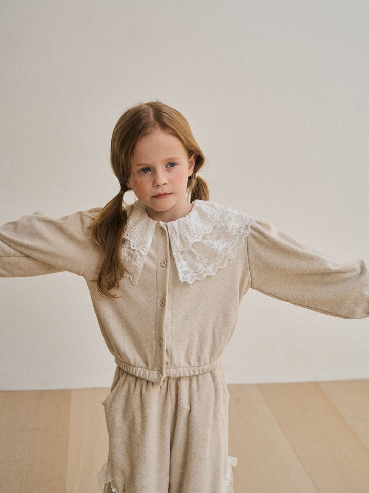 Lolobole - Korean Children Fashion - #kidsshorts - Lace Terry Cardigan - 9